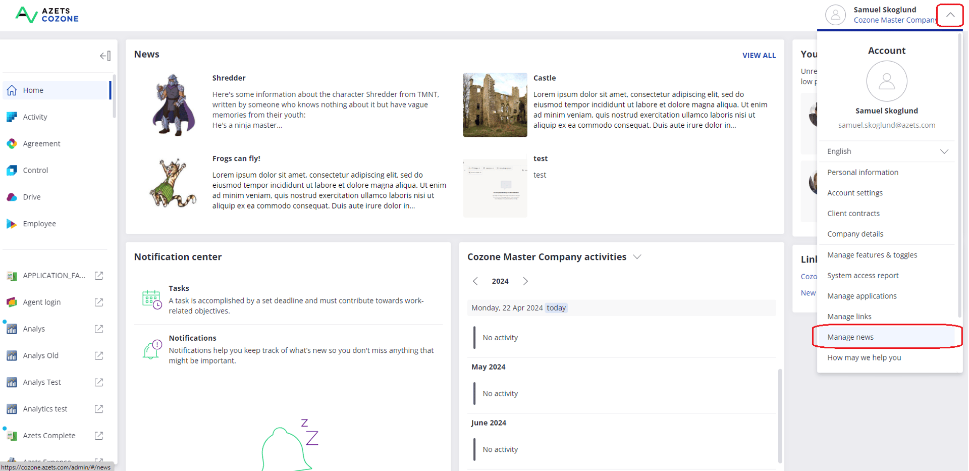 Cozone portal 14